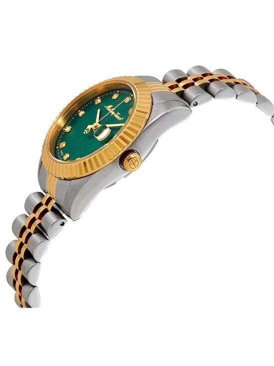 NWT Mathey-Tissot Mathey III Quartz Crystal Green Dial Ladies Watch